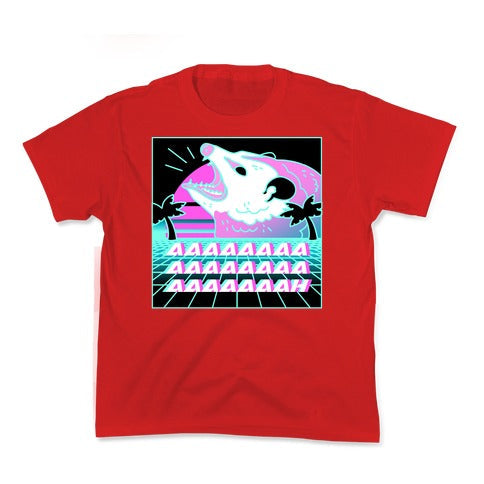 Screaming Retrowave Possum Kid's Tee
