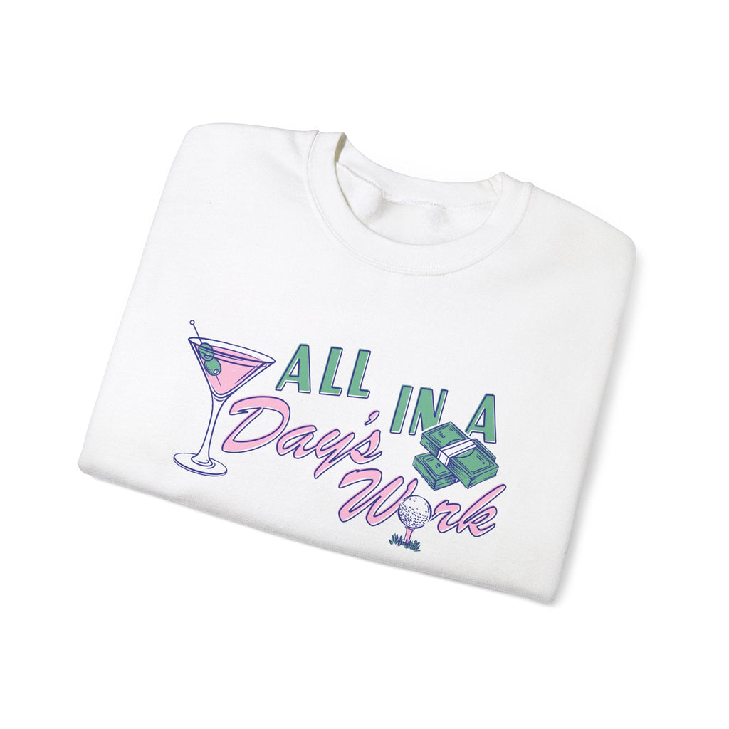 Cass Holland: All In A Days Work White Crewneck