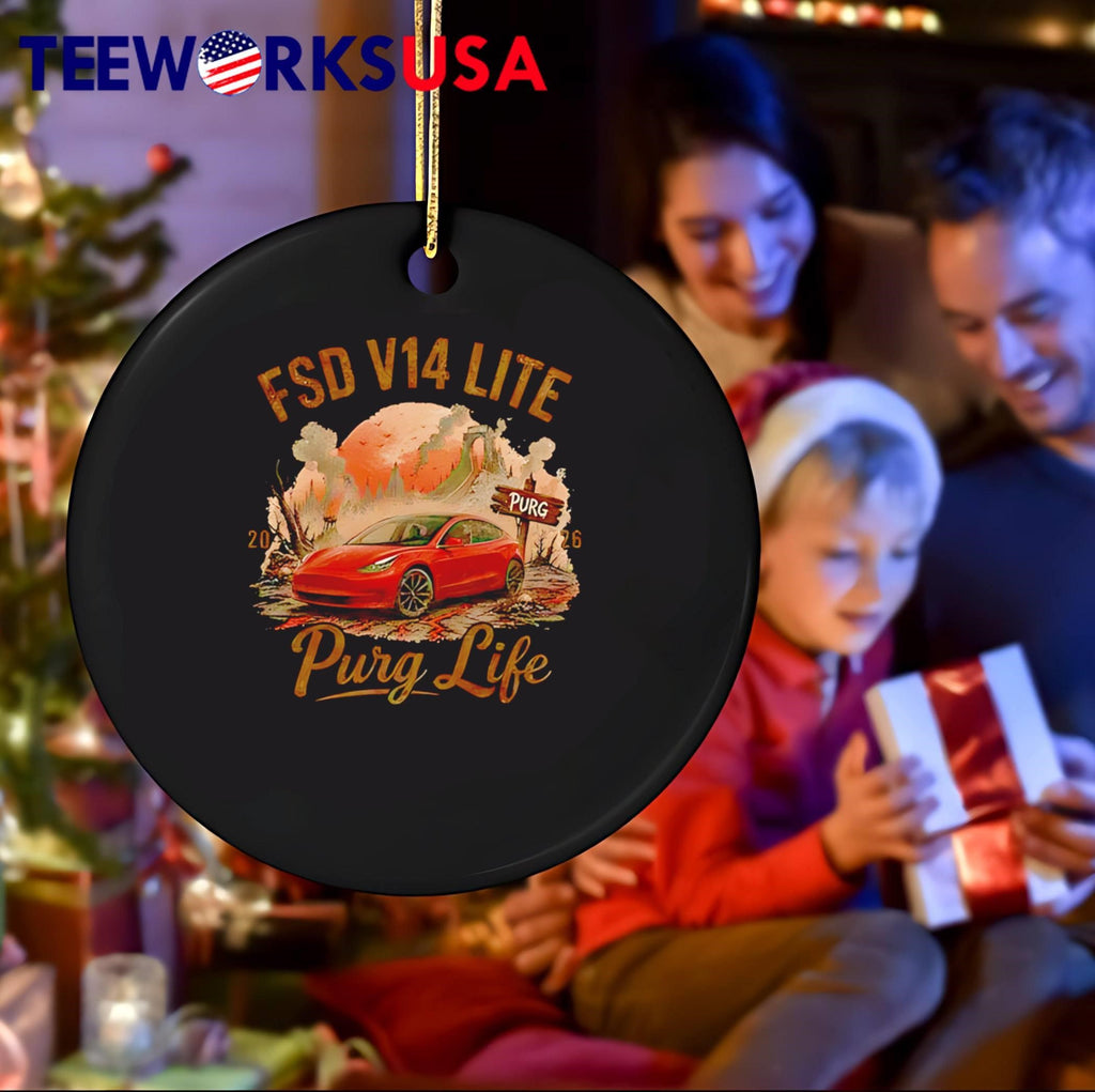 2026 FSD V14 LITE Purg Life Red Tesla Driving Post-Apocalyptic shirt