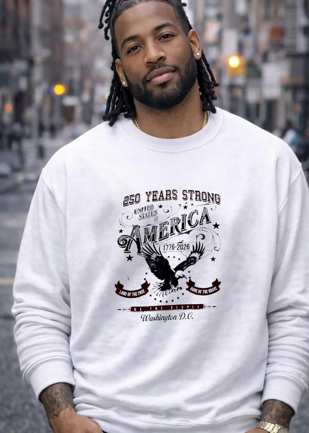 250 Years Strong United States of America 1776 2026 Land the Free Home Brave We The People Washington DC T-Shirt