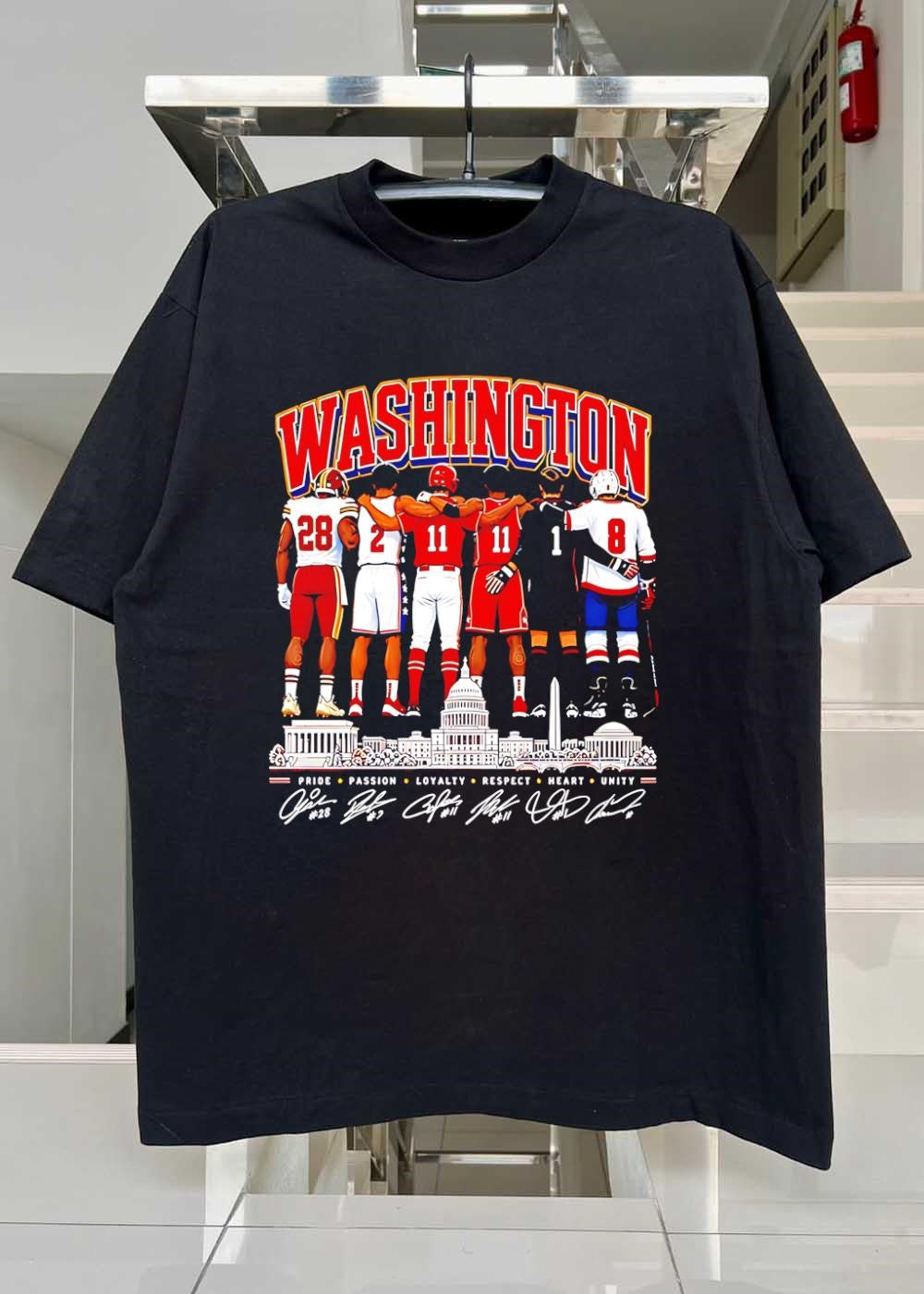 #28 #2 #11 #11 #1 #8 Pride Passion Loyalty Respect Heart Unity Washington Shirt