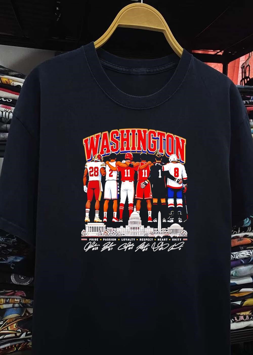 #28 #2 #11 #11 #1 #8 Pride Passion Loyalty Respect Heart Unity Washington Shirt