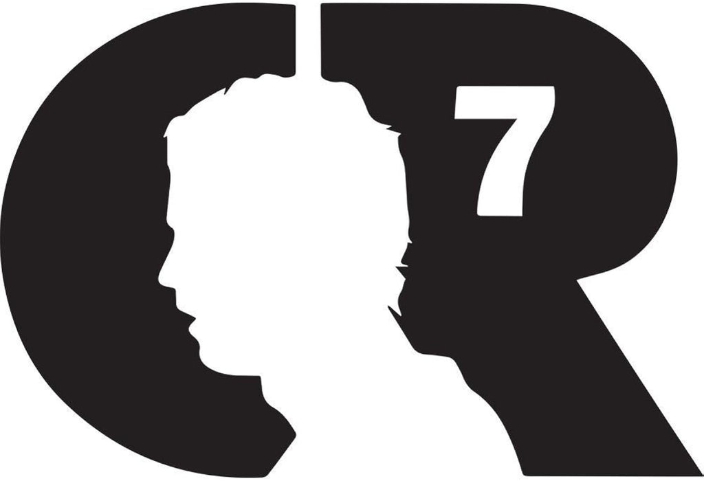 Cristiano Ronaldo CR7 Logo FC Sports 6" Wide Futbol Logo Custom Die Cut Decal - Black Color