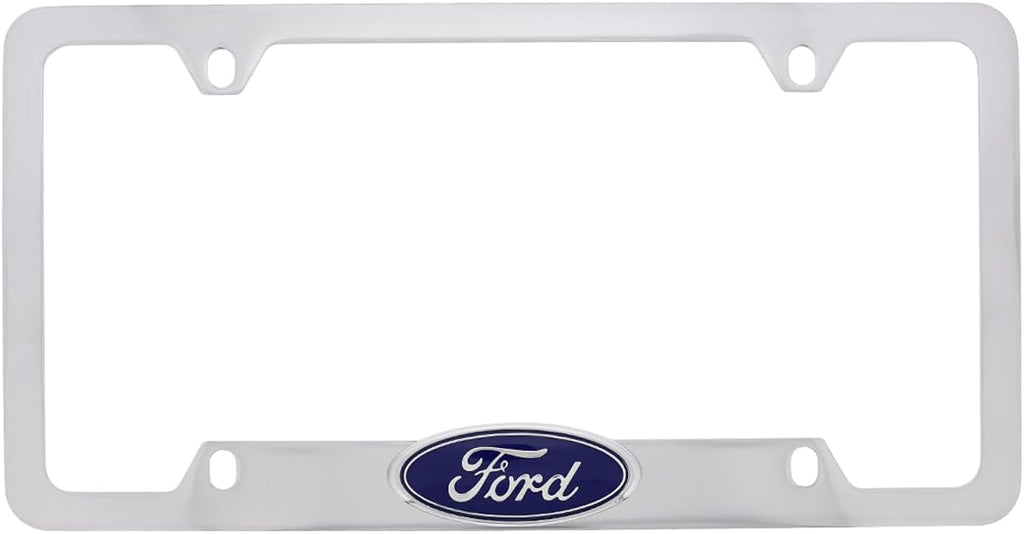 3D Ford Badge Emblem Chrome Plated Metal License Plate Frame Holder