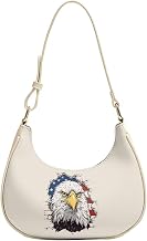 Capybara Shoulder Bag for Women Bald Eagle Vegan Leather Small Crescent Purse Handbag Clutch Purse for Travel Party