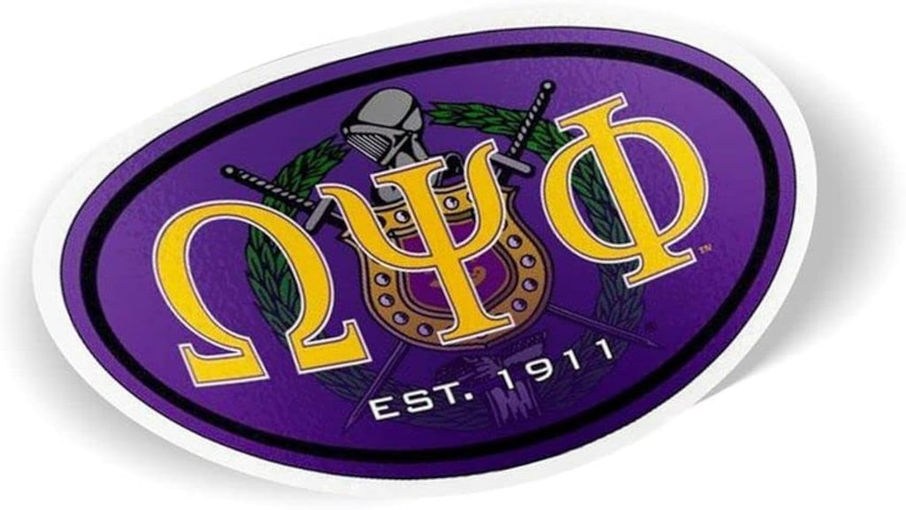 Omega Psi Phi Color Oval Decal Multicolor