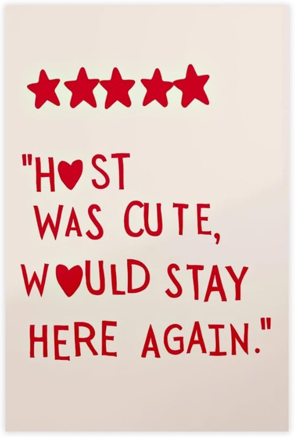 Wigonda Funny Gues Five Star Host Review Canvas Poster Wall Art Prints Room Aesthetic Murals Bedroom And Living Decorations Unframe 24x36inch