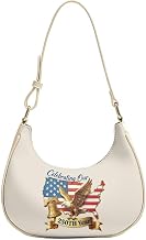 Animal Floral Print Shoulder Bag for Women Y2K Crescent Purse Leather Underarm Handbags for Wedding Party Travel