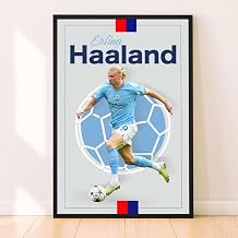 Haaland Poster, Famous Soccer Player Posters, Erling Haaland. Posters For Boys Bedroom, Soccer Wall Art, Gift for Fan Football, Erling Haalands Wall Art, Living Room Sport Room Gift for Fan Football - 18x24 inches