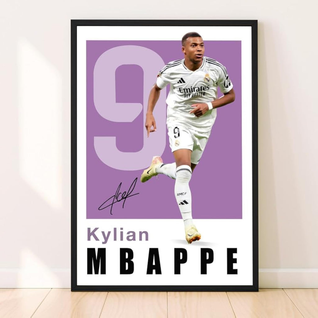 Mbappe Poster, Famous Soccer Player Posters, Kylian Mbappe. Posters For Boys Bedroom, Soccer Wall Art, Gift for Fan Football, Kylian Mbappe Wall Art, Living Room Sport Room Gift for Fan Football - 12x18 Inches