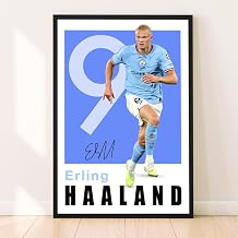 Haaland Poster, Famous Soccer Player Posters, Erling Haaland. Posters For Boys Bedroom, Soccer Wall Art, Gift for Fan Football, Erling Haaland Wall Art, Living Room Sport Room Gift for Fan Football - 16x20 Inches