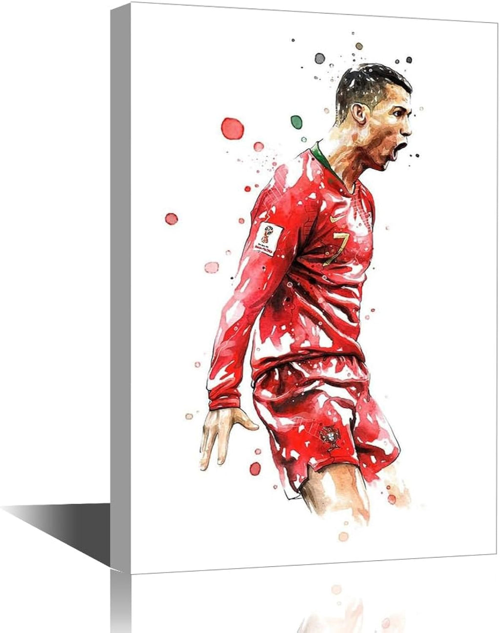 Cristiano Ronaldo Back Canvas Art Wall Framed CR7 Poster Decorative Pictures Painting Modern Home Decor for Living Room Dining Posters Prints Ready to Hang 18x12 in