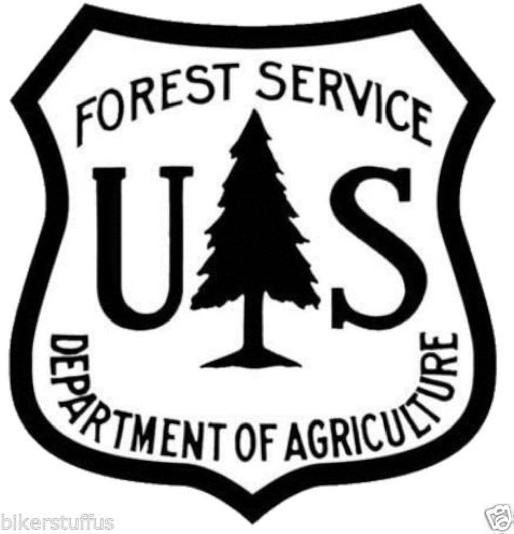 US Forest Service Shield Sticker Bumper Sticker Black ON White Laptop Sticker