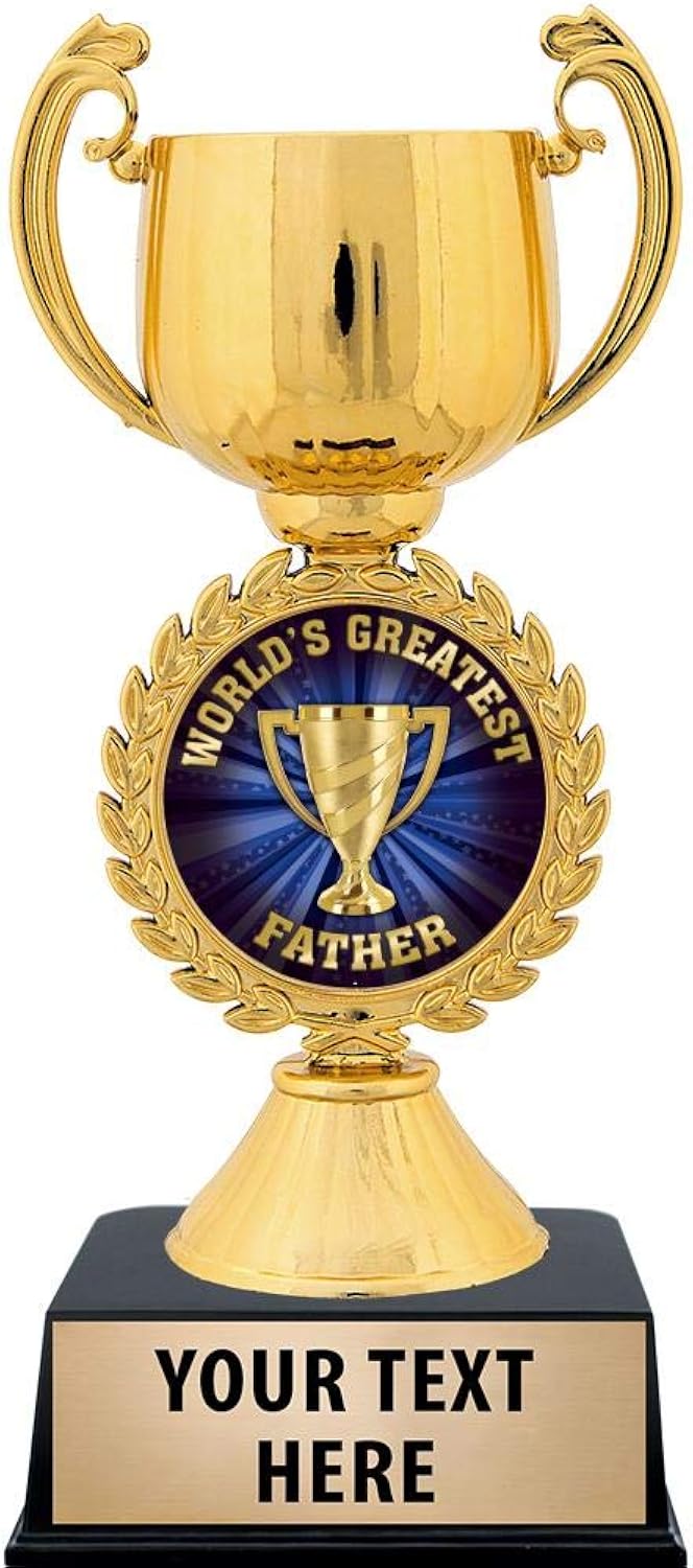 Crown Awards Worlds Greatest Father Trophy, 7 1/4" Gold World's Greatest Dad Award Prime