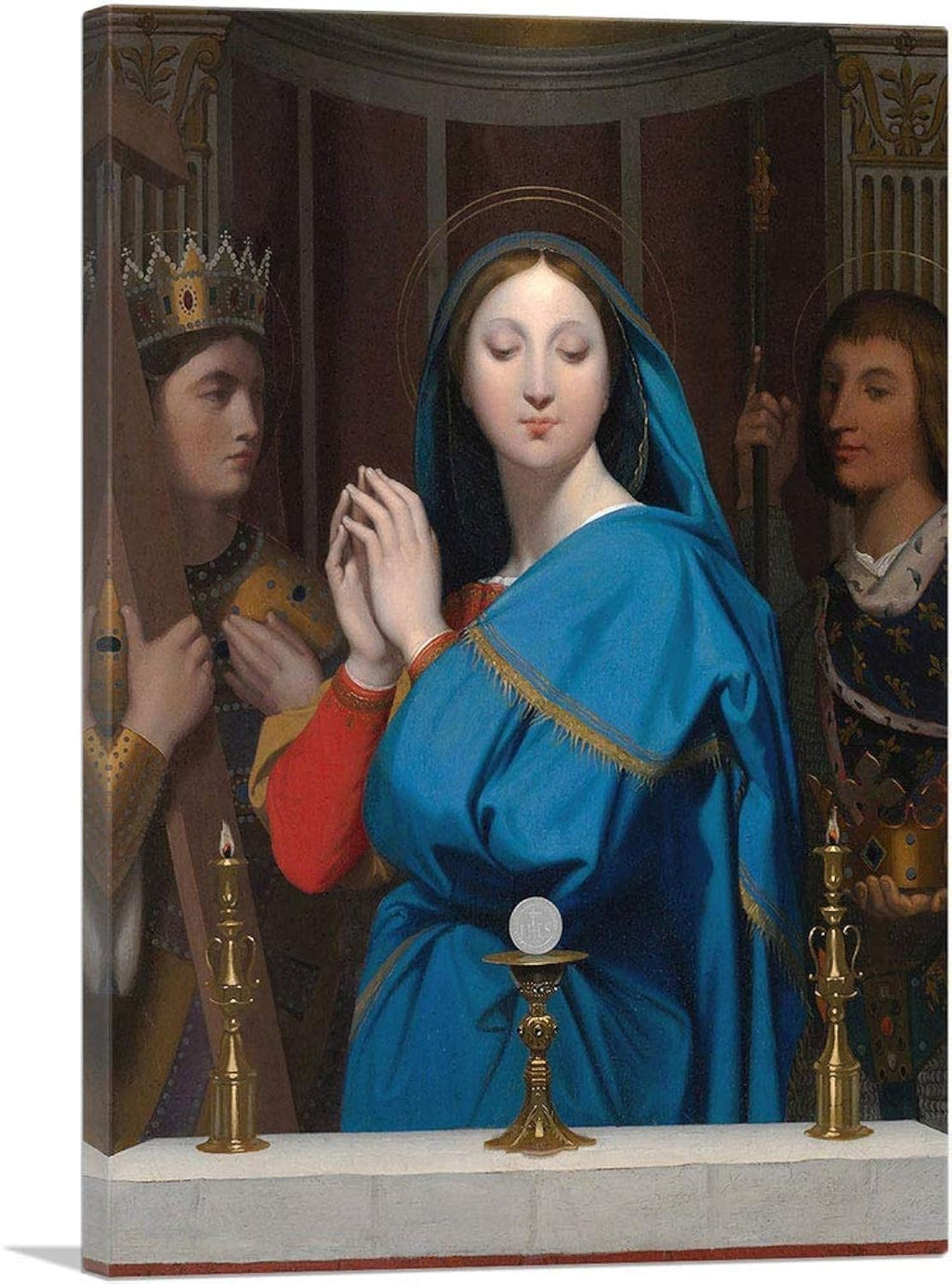 ARTCANVAS The Virgin Of The Host Canvas Art Print Stretched Framed Painting Picture Poster Giclee Wall Decor by Jean Auguste-Dominique Ingres - 18" x 12" (1.50" Deep)