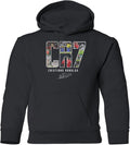 Collage Ronaldo Tribute - Soccer GOAT Youth Hooded Sweatshirt