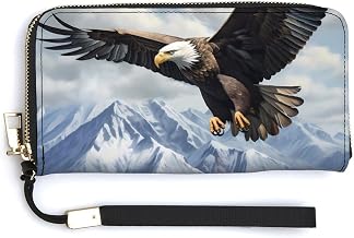 Flying Bald Ea-gles Women Wallet PU Leather Long Clutch Wallets Purse Card Holder Coin Purses