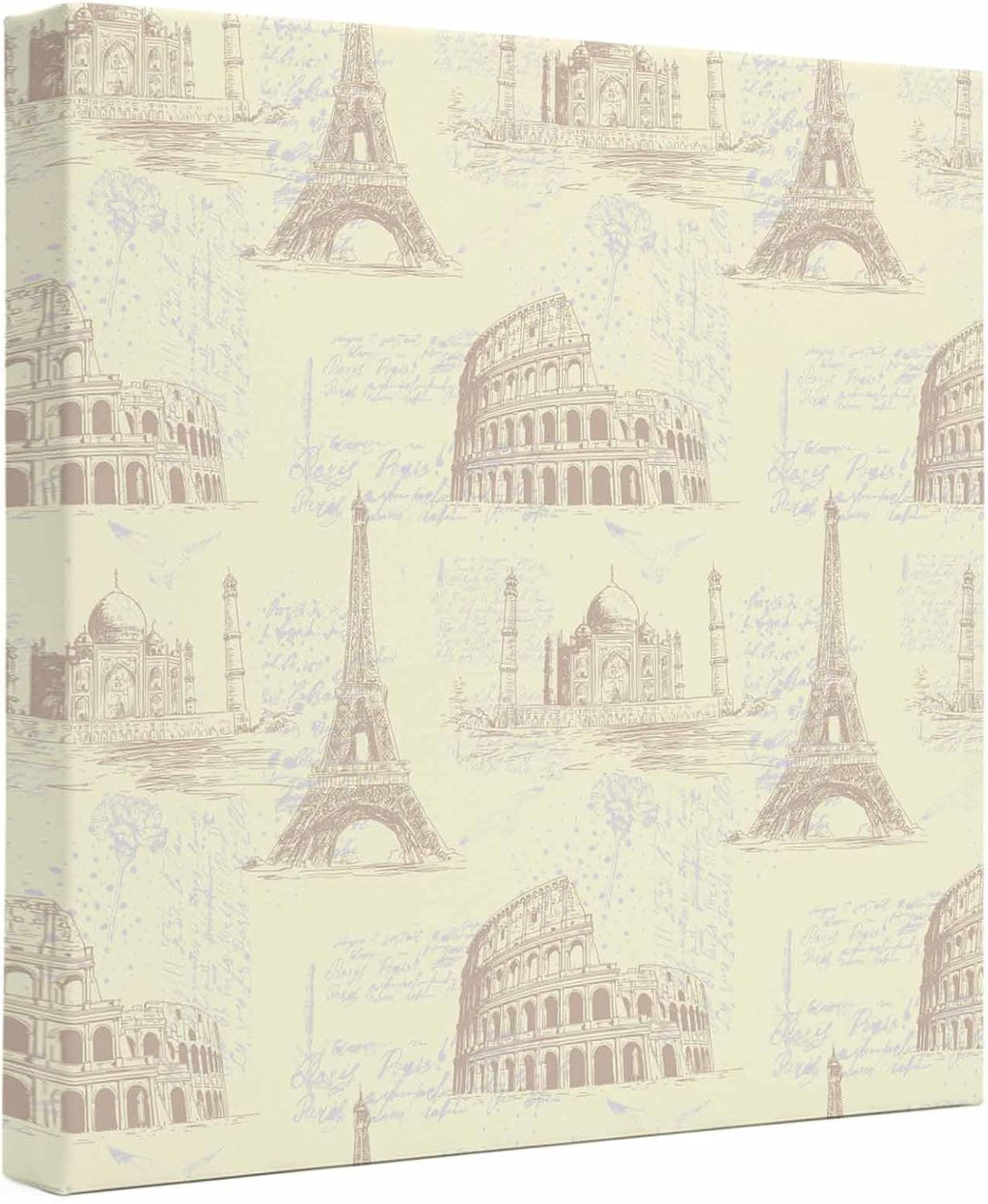 Ship Next Day - Yellow Architecture Wall Art,Eiffel Tower Retro City Classical Colosseum Canvas Print Painting Artwork Picture for Wall Living Room Bathroom Bedroom Kitchen Office Dining Room 8"x8"