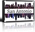 wall26 - City Skyline Series - San Antonio - Colorful Urban Art - Sunsets and Silhouettes Famous Buildings and Landmarks - Canvas Art Home Art - 16x24 inches