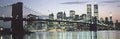Manhattan Skyline The Bridge and Beyond 36x12 Art Print Poster Panoramic Night Brooklyn Bridge Twin Towers World Trade Center New York City Michael Pasdzior