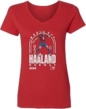 Haaland 9 Norway Tribute Graphic – 2026 Fans Ladies' V-Neck Tshirt
