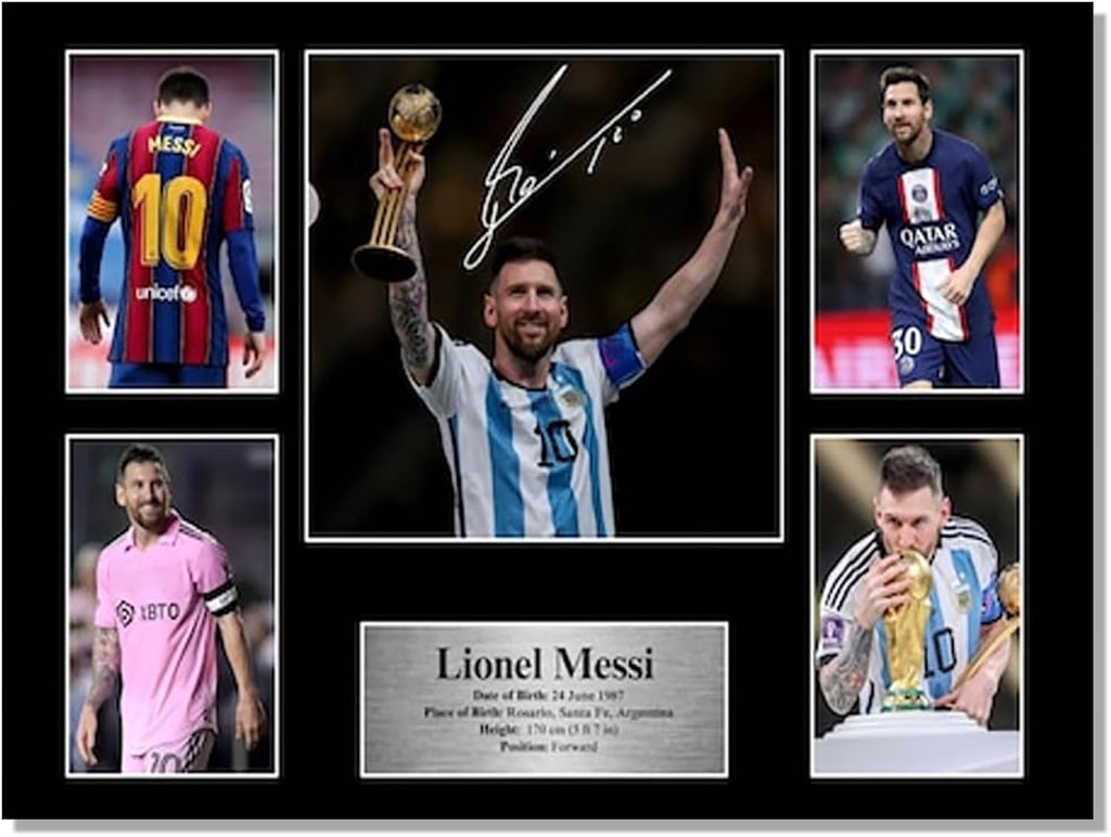 IDOLUSTER Superstar Messi Signed Poster for Kids Fans Room Bedroom Wall Decor-American Soccer Posters Canvas Art Prints Picture for Teen Boy Birthday Gifts