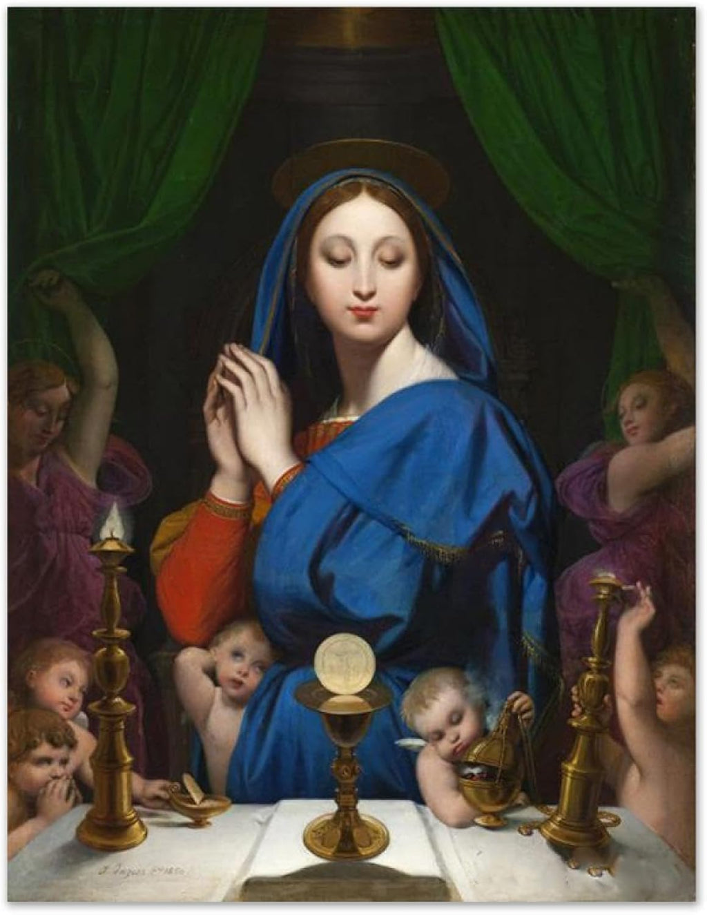 BMZFYBS Famous Wall Art Canvas Painting Reproduction-Virgin with Host-Wall Posters and Prints-Decorative Picture Artwork for Living Room Decor 70x90cm27x35in Unframed