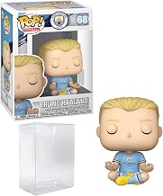 Erling Haaland #68 Manchester City Funko POP! Soccer Figurine Bundle with HOFSM Protector Case