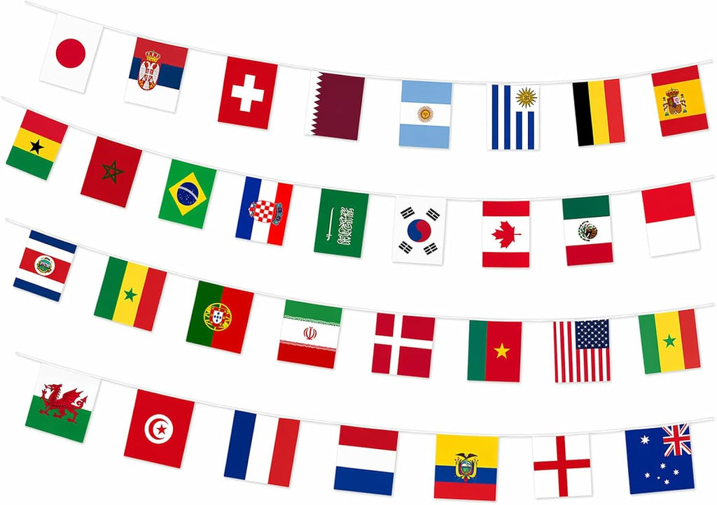 2026 World Soccer Decoration Football Cup Bunting Banner – 48 Qualified Nations International String Flags - Party Garland for Bars, Office & Home - All Competing Countries Included (1, Medium)