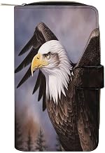 Bald Eagle Wallet for Women Men Large Capacity Credit Card Holder,Multiple Card Slots Cute Clutch Wallet with Zip Slim PU Leather Long Wallets Bifold Travel Wallets