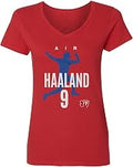 Air Haaland 9 Graphic Norway 2026 Soccer Fans Ladies' V-Neck Tshirt