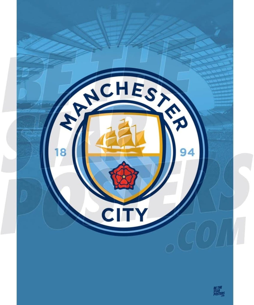 MCFC Manchester City - Club Crest Poster (16 by 24 inches)