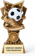 Champion V Sports Trophy | Free Engraving, 6 Inches, 3 Lines Engraved Text, Resin, Affordable Team Trophy, Youth Sports, MVP, End of Season Events