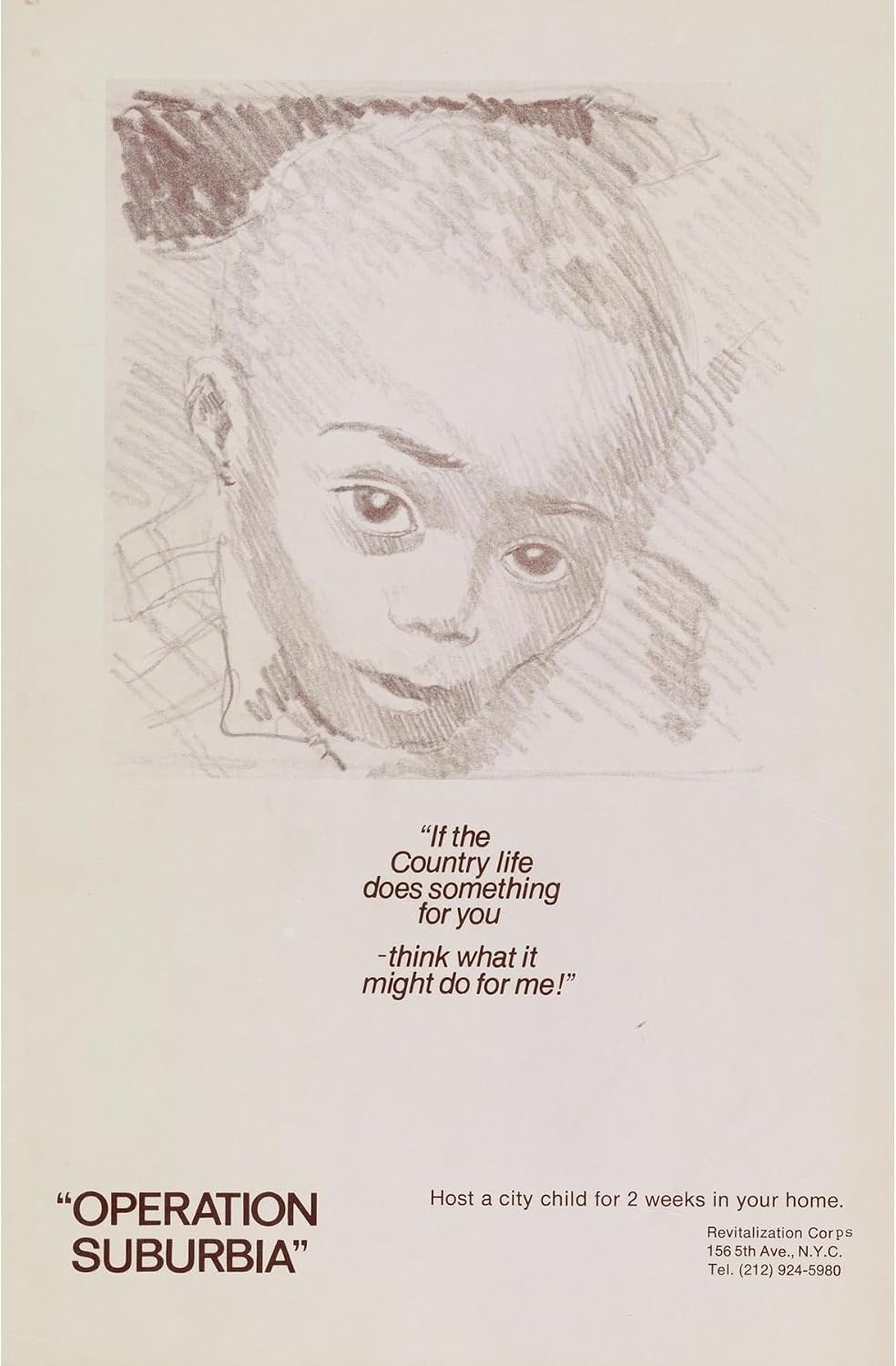 ArtDirect If the country life does something for you, think what it might do for me! Host a city child for 2 weeks in your home. Unframed Art Print Giclee Poster by Anonymous - Ready for Framing with Customization Sizes