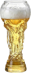 Soccer Glass Beer Mug, 500ml 16oz Football Beer Glass, World Cup Champion Trophy Shaped Beer Tumbler, Party, Watch 2026 World Cup, Gifts for Soccer Fans