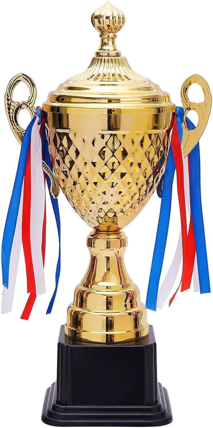 Juvale Gold Trophy Cup - Tournament & Championship Trophy Award - Versatile Awards for Soccer, Basketball & Golf - Rewards for Adults & Kids - 15.2 x 7.5 x 5 in