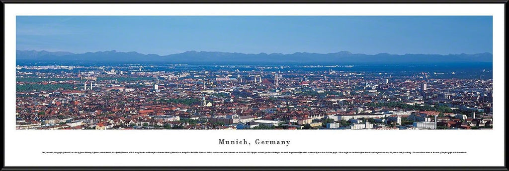 Munich, Germany - Blakeway Panoramas Skyline Posters with Standard Frame