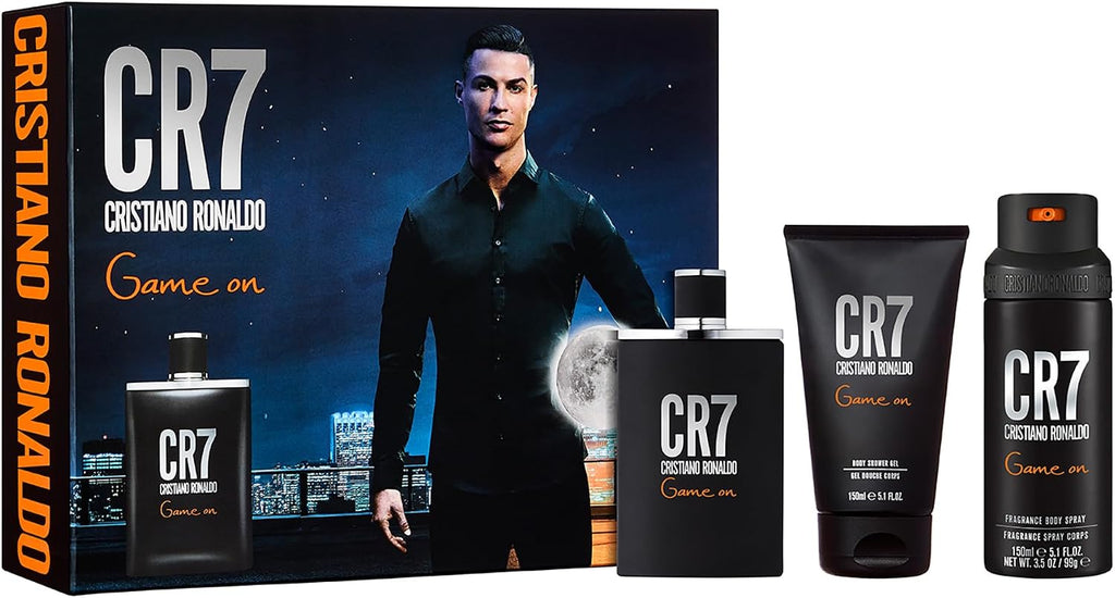 Game On by Cristiano Ronaldo for Men - 3 Pc Gift Set 3.4oz EDT Spray, 5.1oz Shower Gel, 4.1oz Body Spray