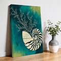 Abstract Conch Canvas Wall Art for Living Room, Marine Life City Route Turquoise Gradient Poster Print Painting for Bedroom Office Home Decoration Wall Pictures Prepare To Hang 24"x36"