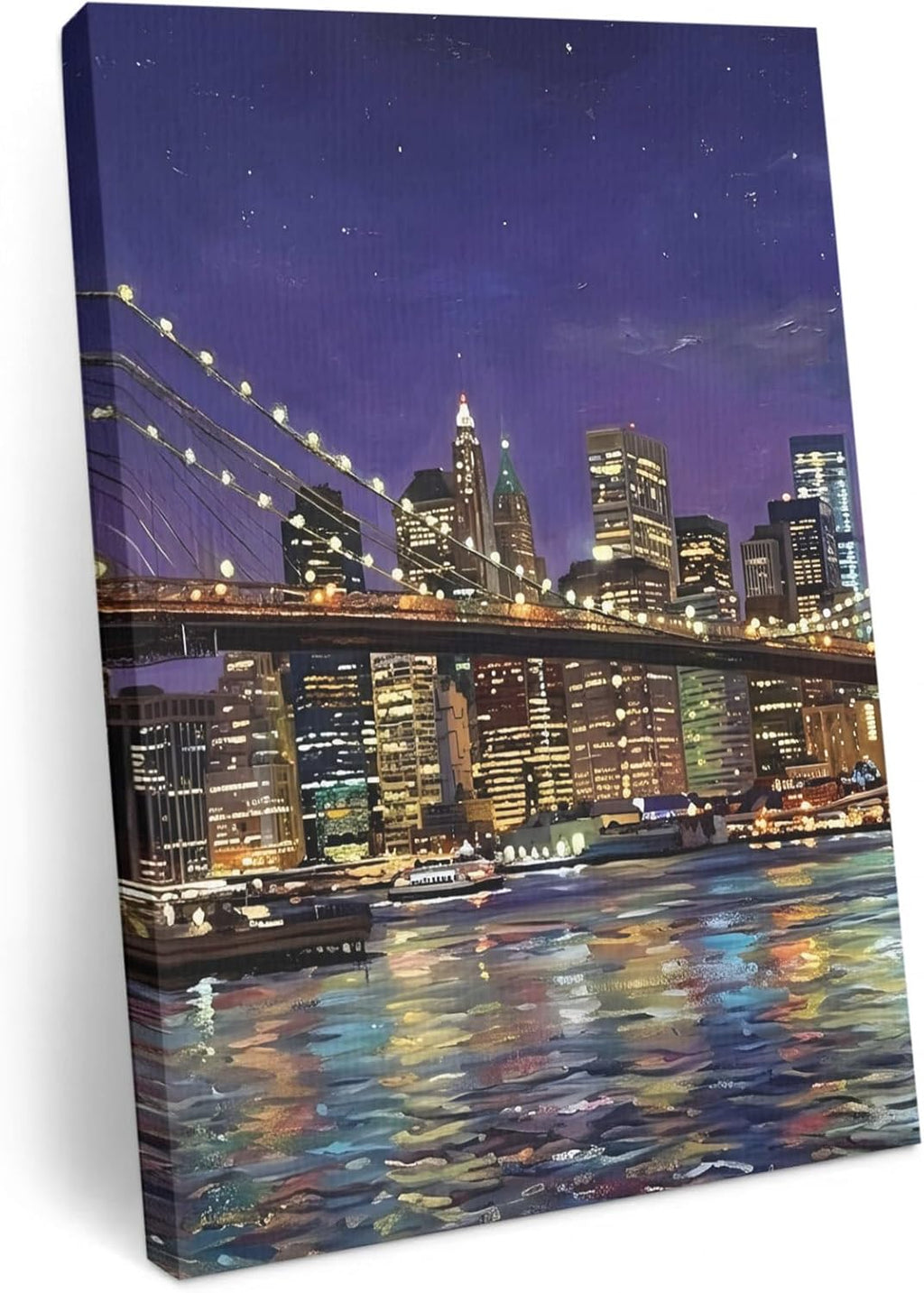 Ship Next Day - Modern Art Wall Art, City Bridge Aesthetics Contemporary Canvas Print Painting Artwork Picture for Wall Living Room Bathroom Bedroom Kitchen Office Dining Room Decor 16"x20"