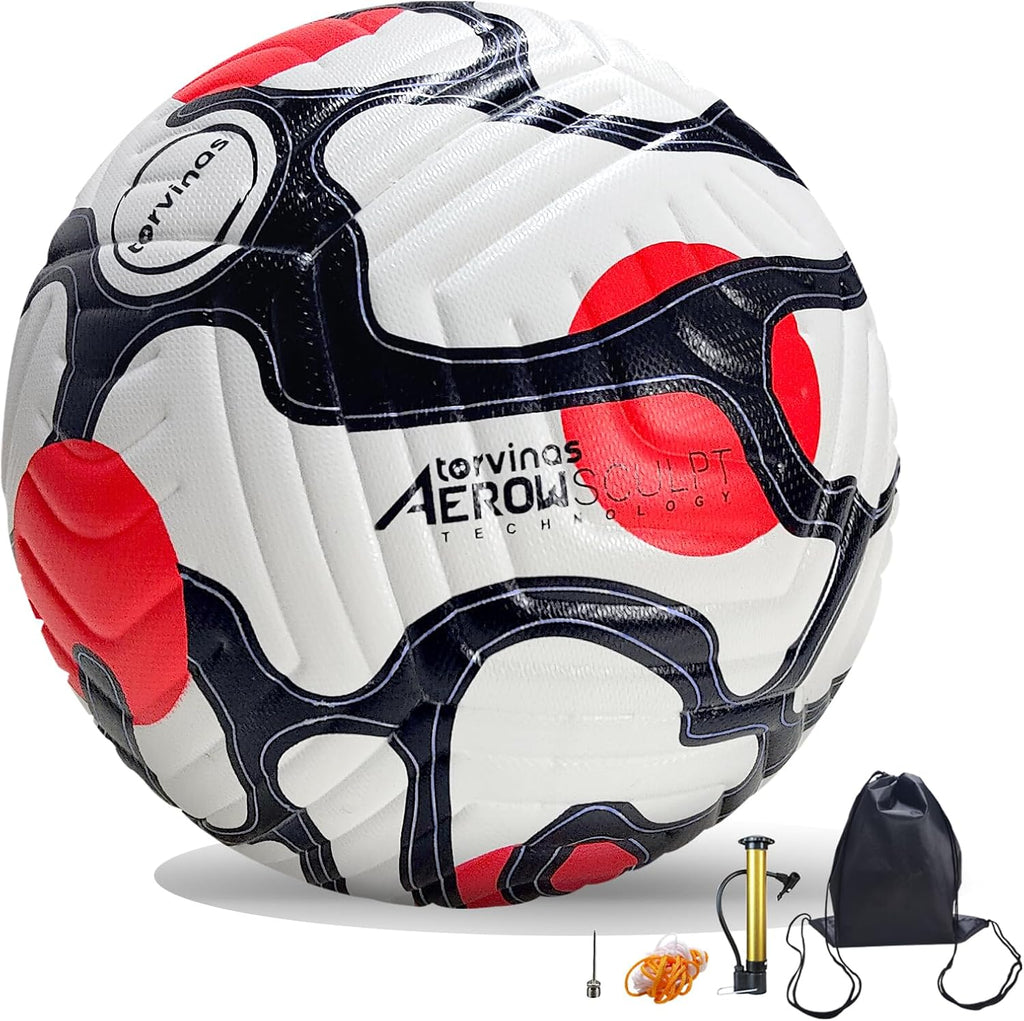 Soccer Ball Size 5,4 – Thermal Bonded Waterproof PU Leather, Professional Training & Match Ball for Youth & Adults, with Pump & Bag, Training Gift Set