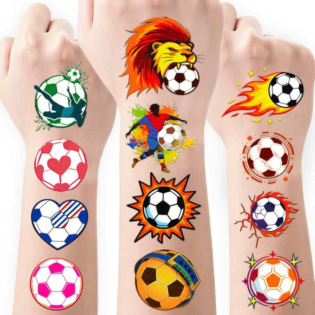 108 PCS Pre-Cut Soccer Temporary Tattoos for Kids Adults | World Cup 2026 Merch, Perfect Soccer Birthday Party Favors, Game Day Decor
