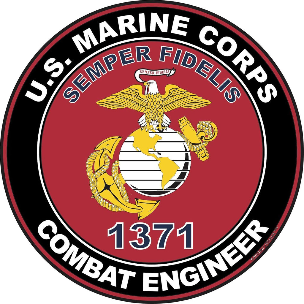 U.S.M.C. MOS 1371 Combat Engineer Decal 5.5" - Red