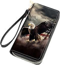 Women Large Capacity Wallet PU Leather Zipper Clutch Purse for Smart Phone/Card/Coin/Cash-1