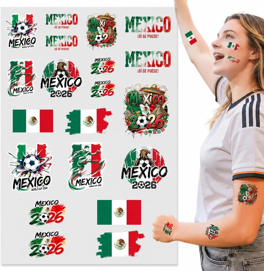 22 Pcs 2026 World Cup Tattoos Temporary Soccer Party Favors World Cup Party Decorations Soccer Stickers Gifts For Game Day Essential