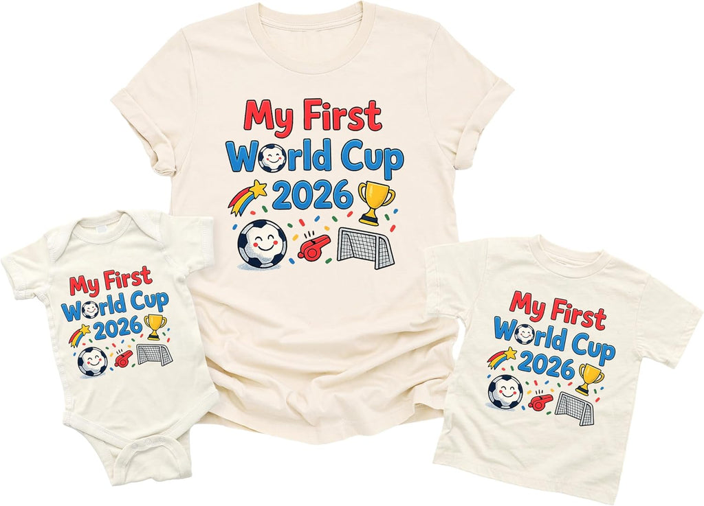 My First World Cu Shirt for Baby Toddler Youth, Kids Cup 2026 Shirt, Soccer T-Shirt for Boys Girls, Infant Toddler Onesie Tee Multi