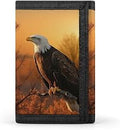Golden Sunset Bald Eagle Small Wallet for Women Mens Wallet Trifold Wallets,Credit Card Holder Clutch Purses for Women