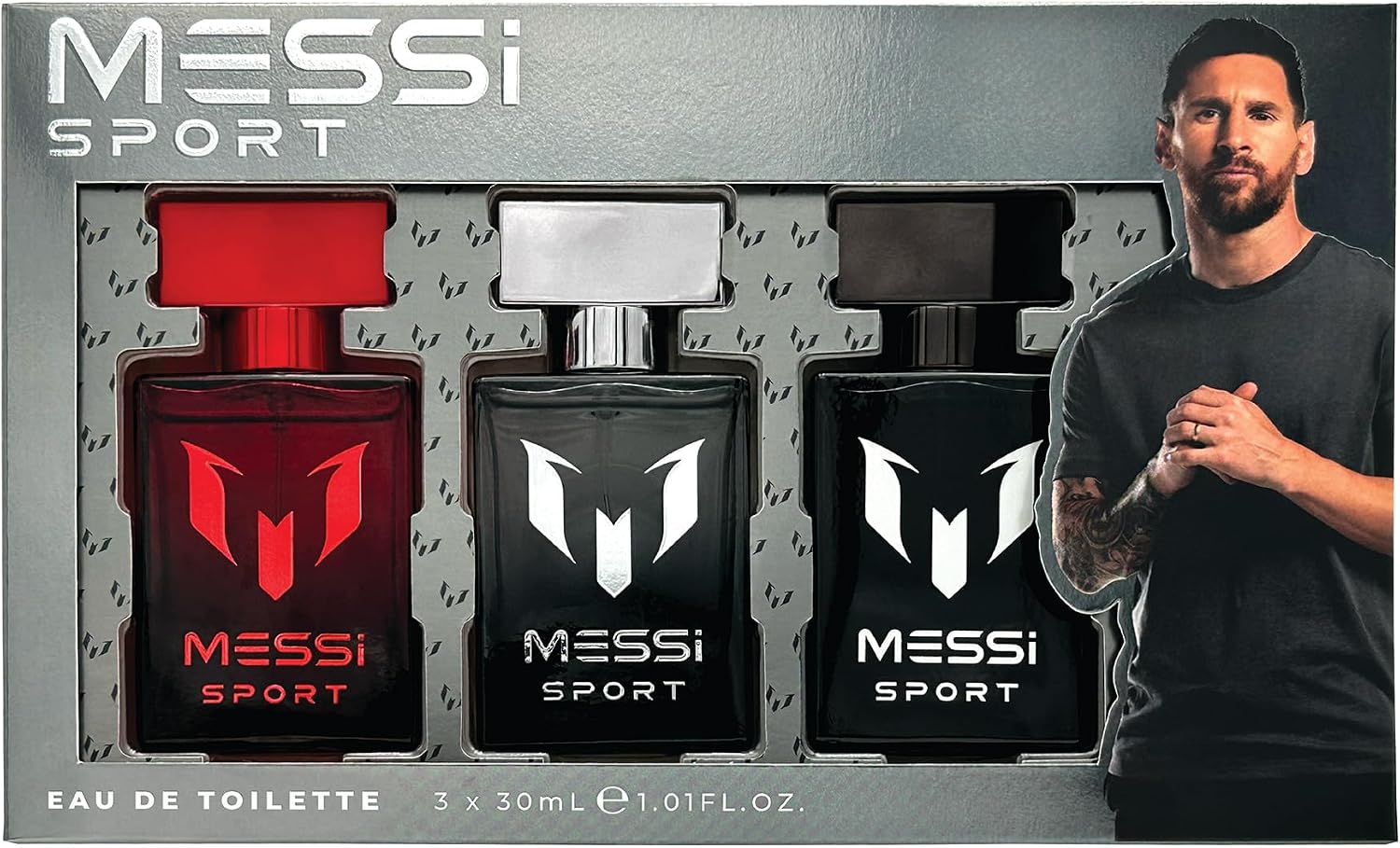 Sport Coffret Black Red, Silver Eau De Toilette Sprays 3-1oz