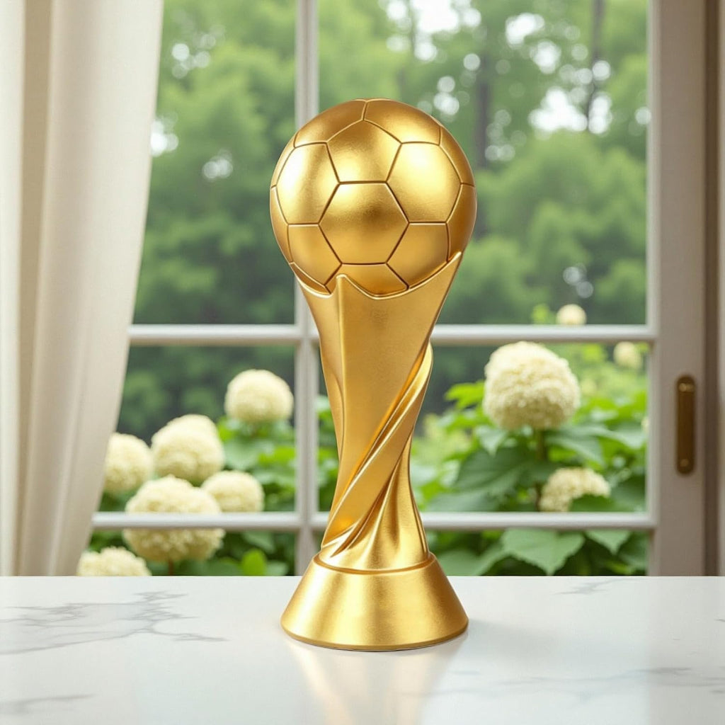 14 Inch Tall World Cup Trophy Replica Football Award Champion Soccer Trophy for Desktop Office Home