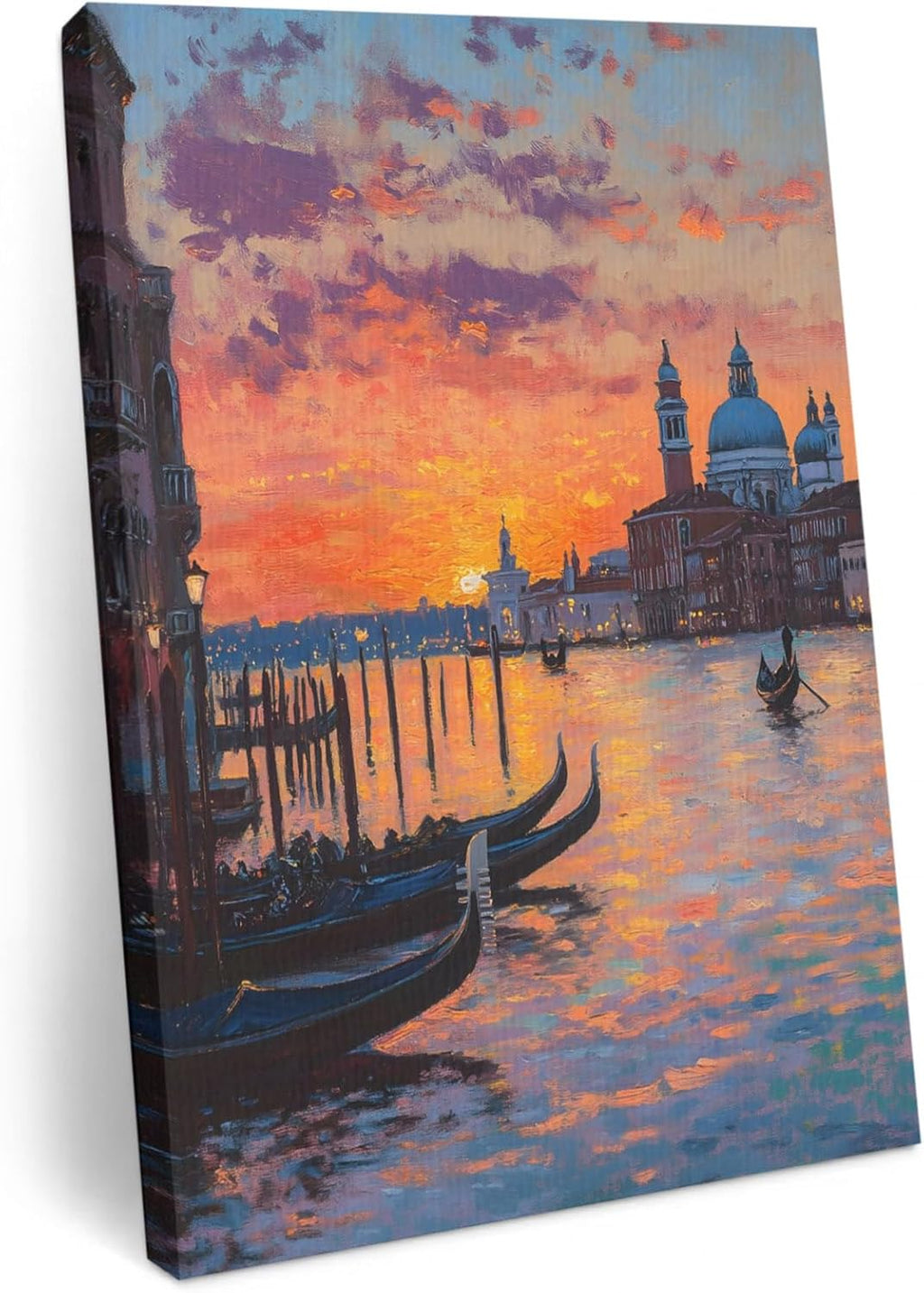 Ship Next Day - Nature Scenery Wall Art, Farmhouse City View Sunset Classic House Canvas Print Painting Artwork Picture for Wall Living Room Bathroom Bedroom Kitchen Office Dining Room Decor 8"x12"